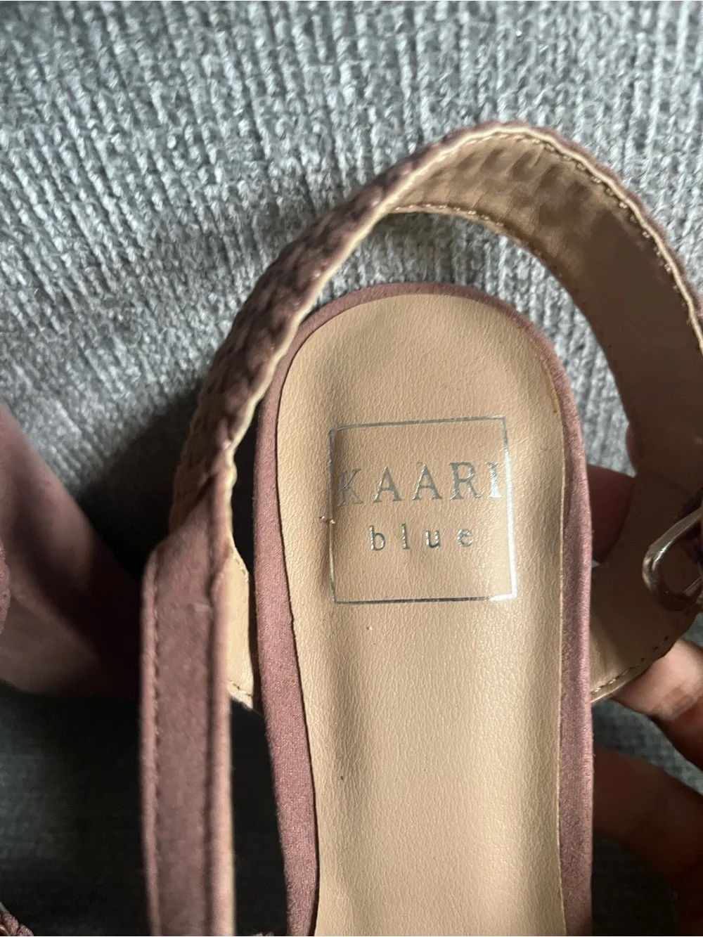 Kaari Blue Mauve Woven Slingback Heels